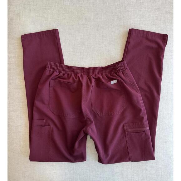 FIGS Yola Scrub Pants Burgundy Size XS - Picture 3 of 5